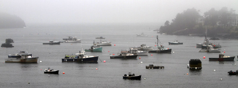 Fog envelopes Bailey Island, with boats tied to their moorings. The Institute for Economics and Peace, an international think-tank, ranks Maine ranked as the most peaceful state and Louisiana the least.