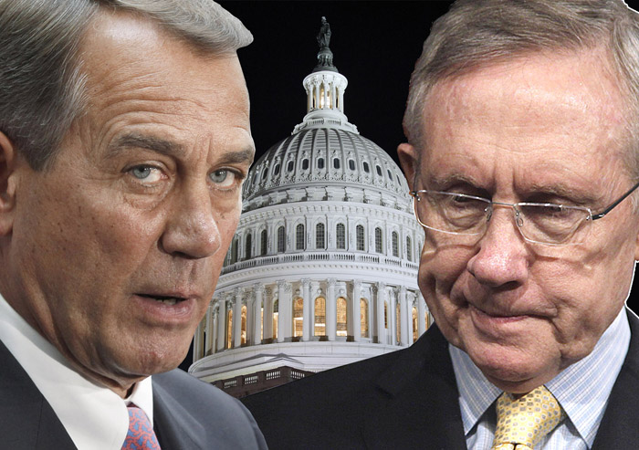 The rhetoric heats up as Congress continues to work to avert a government shutdown at midnight tonight. Senate Majority Leader Harry Reid, right, says Republicans "are willing to throw women under the bus, even if it means they'll shut down the government." But House Speaker John Boehner says there's "only one reason that we do not have an agreement as yet, and that issue is spending." "Most of the policy issues have been dealt with and the big fight is about spending," Boehner said Friday afternoon.