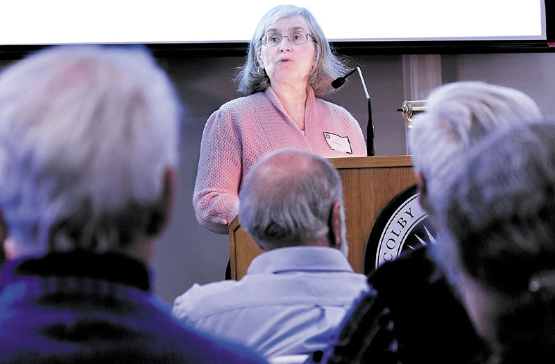 Hasia Diner, a professor at New York University, was keynote speaker during the Jewish History Conference at Colby College on Sunday. Diner's address was titled "Maine's Jews in Modern Jewish History."