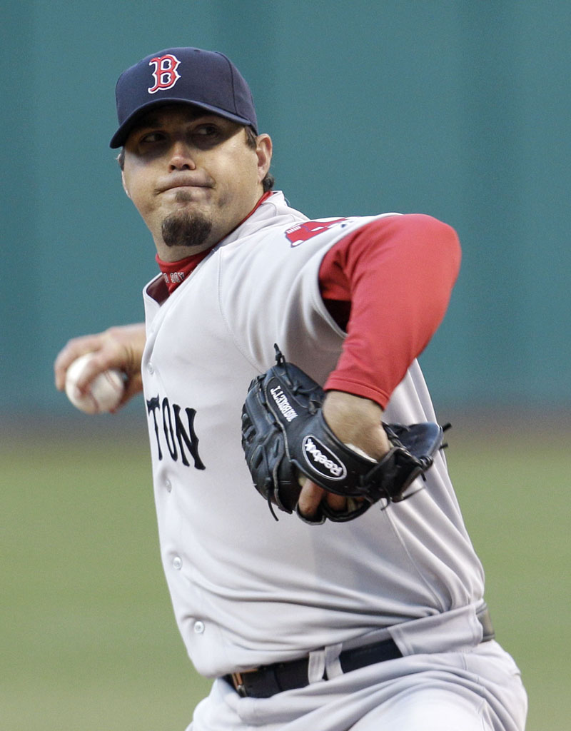 NOT GOOD ENOUGH: Boston Red Sox pitcher Josh Beckett allowed three runs on five hits in five innings against the Indians on Tuesday night in Cleveland. Beckett struck out four and walked four as Boston lost 3-1.