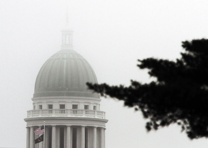 THAT'S A WRAP: A fog-shrouded Capitol dome is shown in Augusta on Wednesday, the last day of the legislative session.