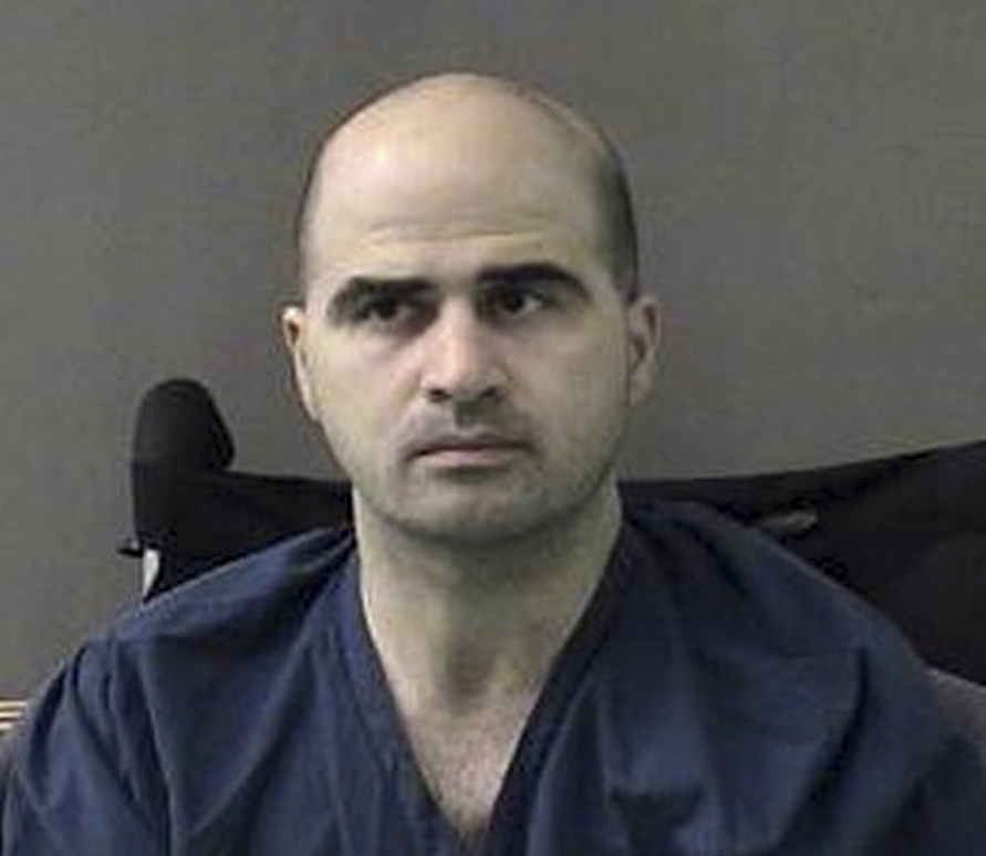 An April 9, 2010, photo provided by the Bell County Sheriff's Department, shows U.S. Maj. Nidal Hasan at the Bell County Jail in Belton, Texas.