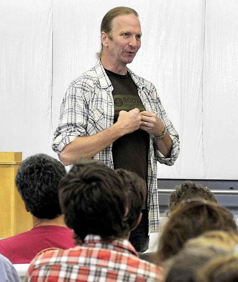 Chef Michel Nischan was the keynote speakers during the Kneading Conference in Skowhegan on Thursday.