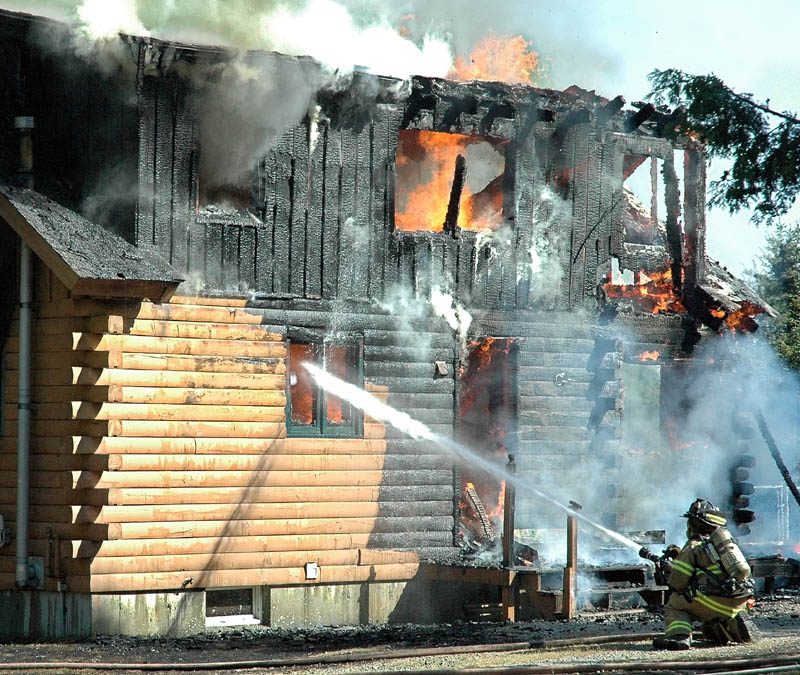 DESTROYED: A fire destroyed a home Friday afternoon on Palmer Road in Skowhegan.