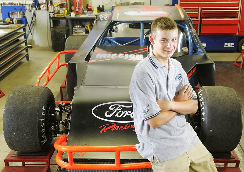 HE’S GOT A FAST CAR: Reid Lanpher, 13, of Manchester has won three of five races on the Maine Mod Series this summer.