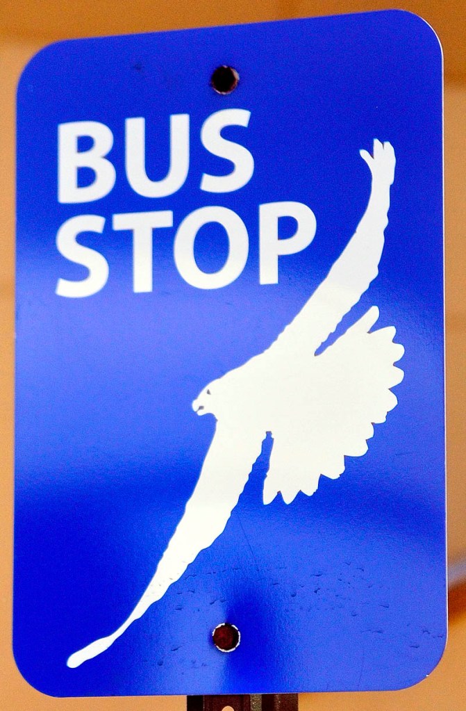 ICON: The Kennebec Explorer bus top signs feature an osprey.