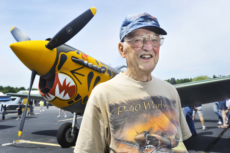 The Texas Flying Legends, who maintain and fly one of the largest collections of World War II aircraft are holding a show at the Wiscasset airport over the weekend. Casey Cooke traveled down to the show from Belgrade to see a P-40 Warhawk similar to the one he flew in the closing months of WWII.
