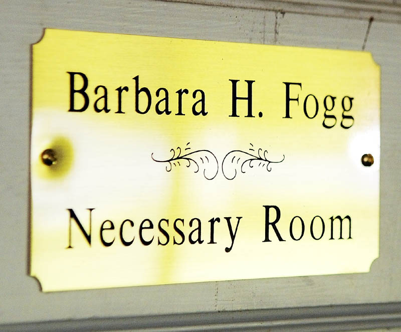 The Barbara H. Fogg Necessary Room was dedicated on Friday evening at the Readfield Historical Society.