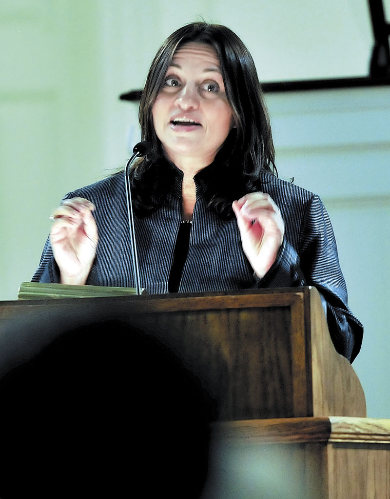 HONORED: NPR foreign correspondent Soraya Sarhaddi Nelson speaks Sunday at Colby College in Waterville. Nelson was this this year's recipient of the Elijah Parish Lovejoy Award, which recognizes courage in journalism.