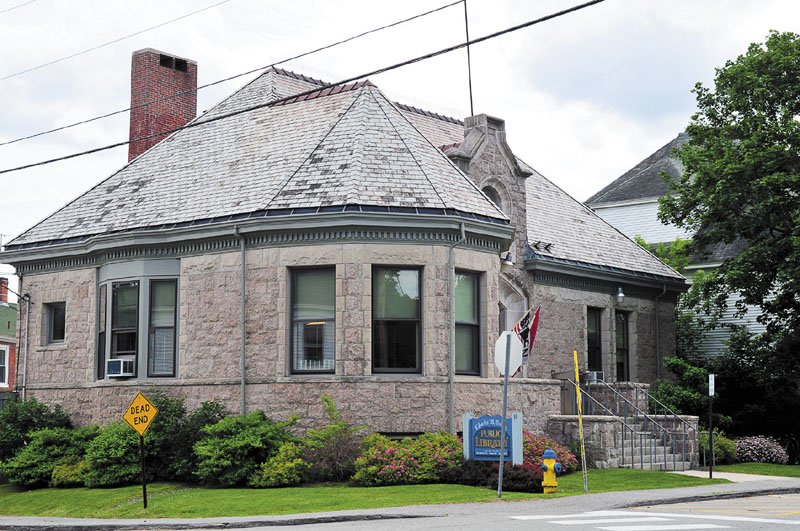 NEW ROOFING PROBLEM: A new slate roof is in the works for the C.M. Bailey Public Library in Winthrop. The roof is leaking and some tiles have come off the 1916 building, according to Richard Fortin, library director. A grant and the library trustees’ endowment fund will pay for the estimated $150,000 job.