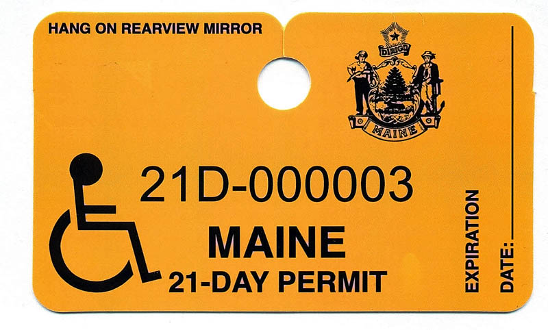 NEW PLACARD: A new temporary handicap placard that is displayed in your car indicating that you have experienced a recent medical procedure.