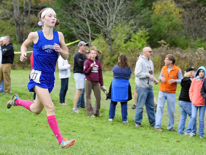 Lawrence's Erzsie Nagy won the girls Class A title at the KVAC championship race Saturday morning in Augusta.