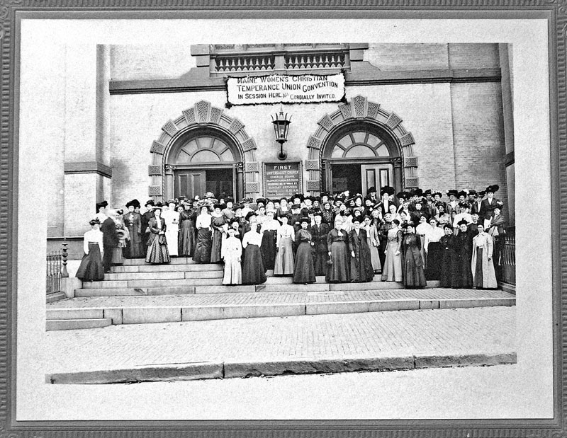 PROMOTING TEMPERANCE IN ALL THINGS: This undated photograph shows the Maine Women's Christian Temperance Union Convention in session at the First Universalist Church in Portland.