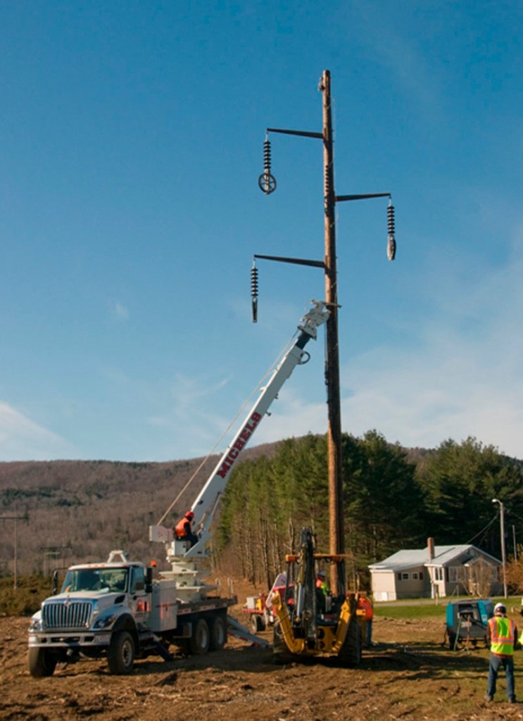 RISING POWER: Central Maine Power Co. is building a 39-mile transmission line from Moscow to Benton. Construction in Moscow started on Monday.