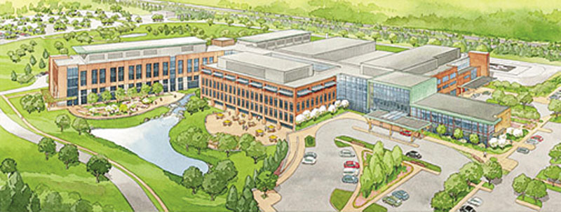 This is a depiction of what the new hospital will look like when it is done in 2014.
