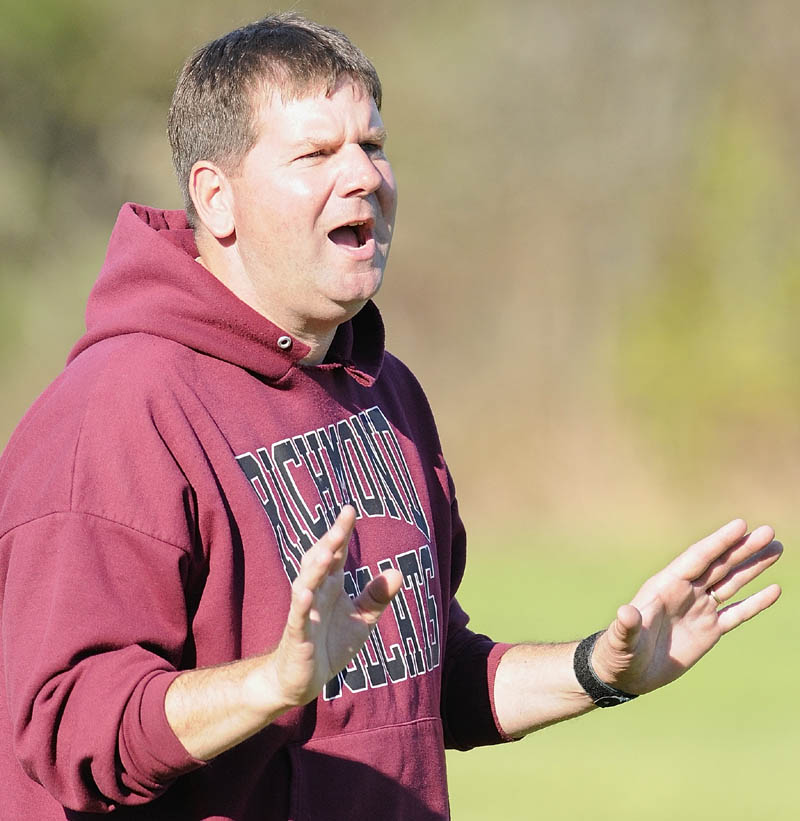 Coach Troy Kendrick and the Richmond girls soccer team will take on Van Buren in the Class D state title game today.