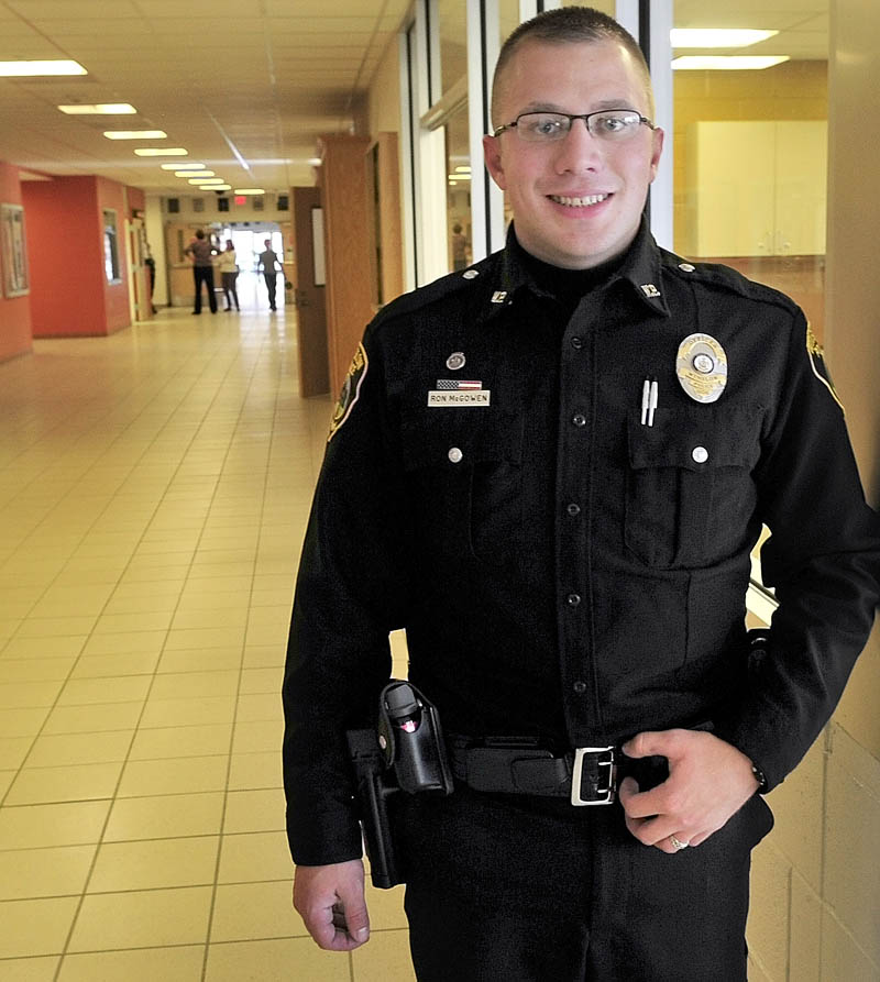 ON DUTY: Winslow police officer Ron McGowan is the new school resource officer at Winslow High School.
