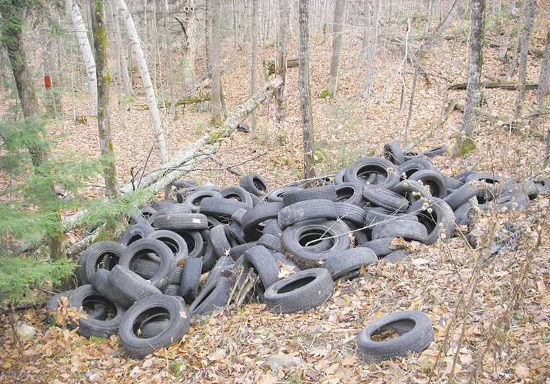 ILLEGAL DISPOSAL: Mount Vernon property owners will foot the bill for 200 tires illegally dumped down a hillside. Each tire will cost the town $2 for disposal, bringing the total to more than $400.