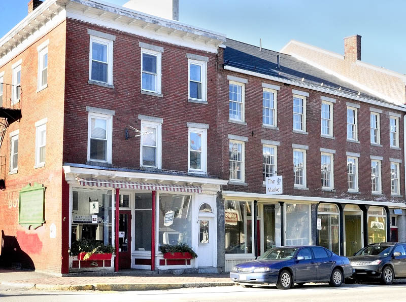 A new Boynton’s Market will be located a building north of the old Boynton’s, at far left, on the corner of Water and Union streets in Hallowell.