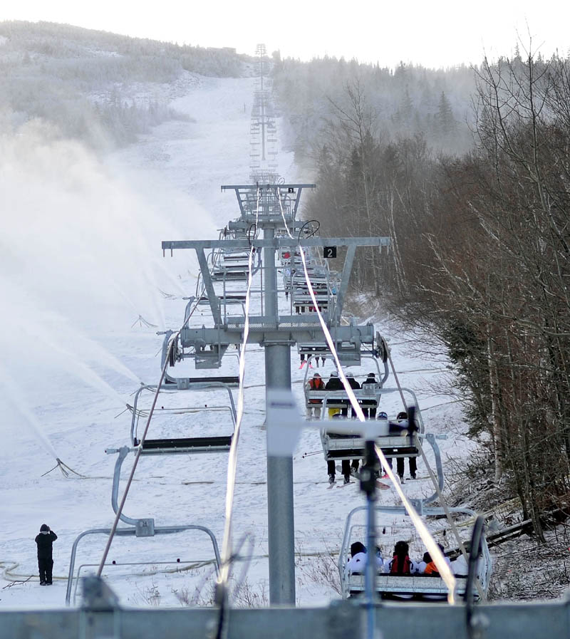 Staff photo by Michael G. Seamans Skyline lift opened at Sugarloaf Saturday morning.
