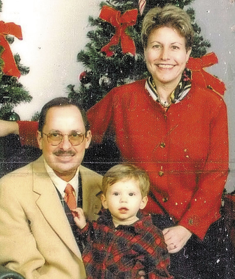 Russell and Eleanor Handler pose for a holiday photo with David when he was 15 months old.