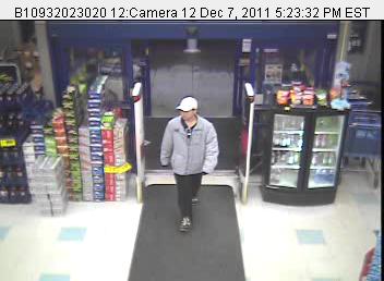 A person suspected of robbing a Rite Aid in Winthrop Wednesday night is seen in an image from the store's security camera. Police asked that anyone with information to call Winthrop police at 377-7226.