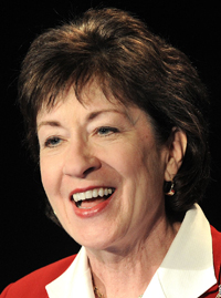 Sen. Susan Collins was the only GOP senator last week to vote in favor of raising taxes on millionaires to pay for a Social Security payroll tax cut extension.