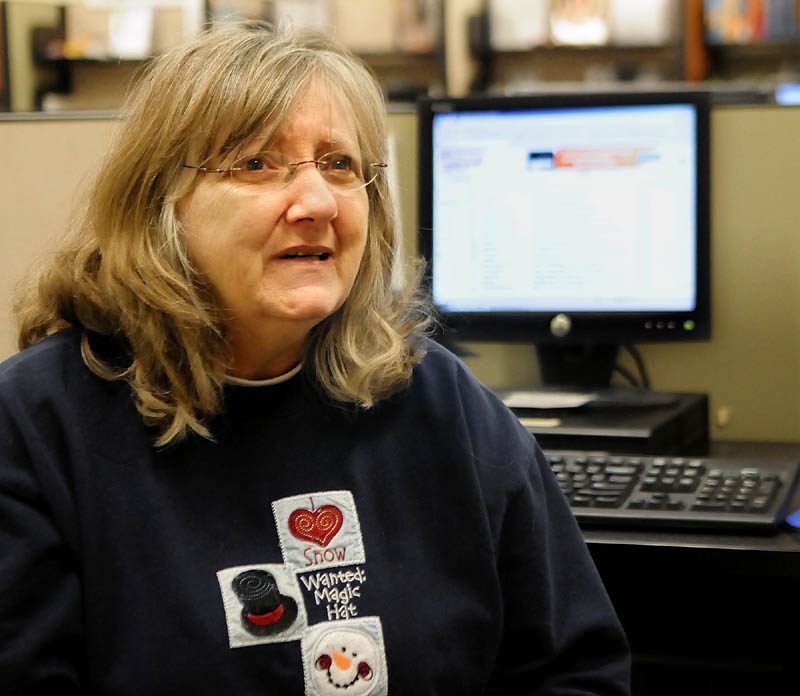 JOB SEARCH: Connie Monson answers questions during an interview on Thursday afternoon at the Augusta Career Center.