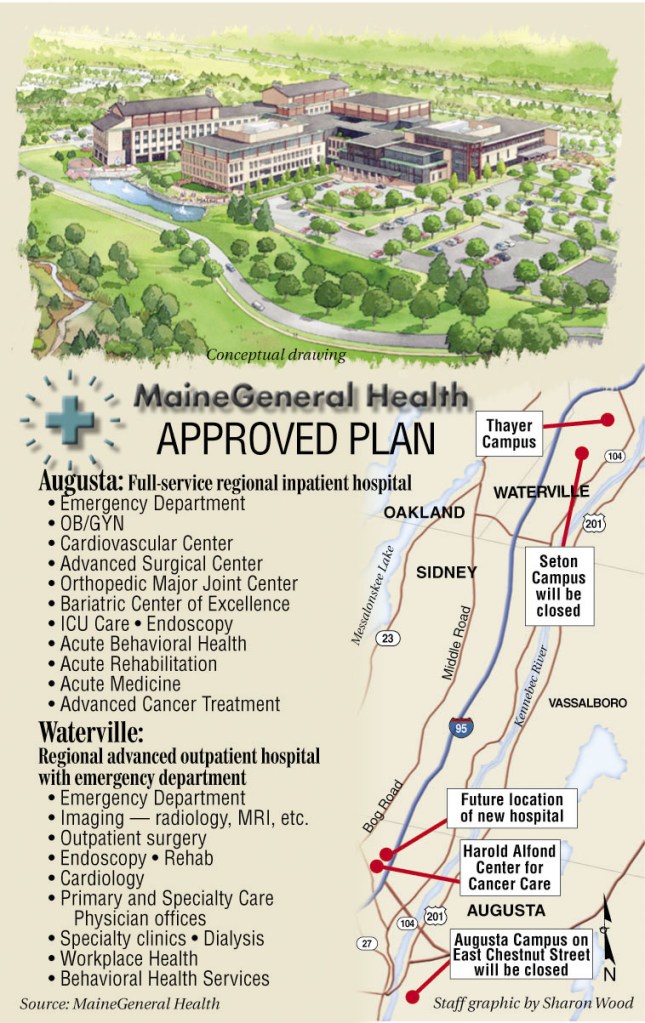 A map shows the approved plan for MaineGeneral Health.