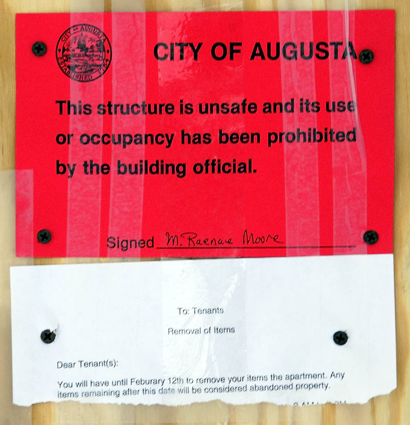 The city has prohibited the occupancy of 23 Drew Street in Augusta following a weekend fire.