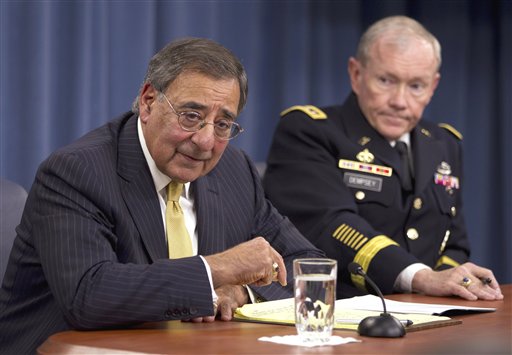 A Nov. 10, 2011, photo of Defense Secretary Leon Panetta and Joint Chiefs Chairman Gen. Martin Dempsey.