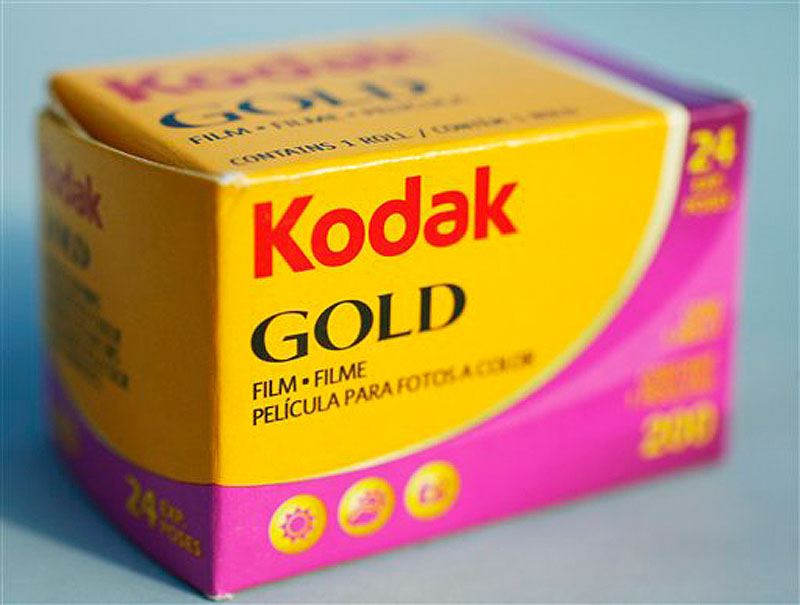 A box of Kodak Gold 200 35mm color film is shown for an illustration, in New York. (AP Photo/Mark Lennihan)