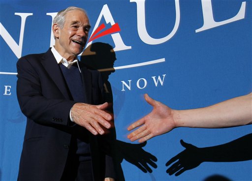 Republican presidential candidate, Rep. Ron Paul, R-Texas, takes the stage in Bangor today.
