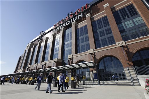 Lucas Oil Stadium in Indianapolis, where the New England Patriots and New York Giants will face off on Feb. 5