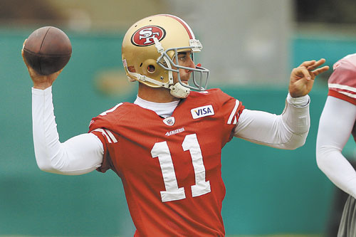 BREAKTHROUGH SEASON: San Francisco 49ers quarterback Alex Smith has thrown for 3,144 yards to go along with 17 touchdowns and only five interceptions.