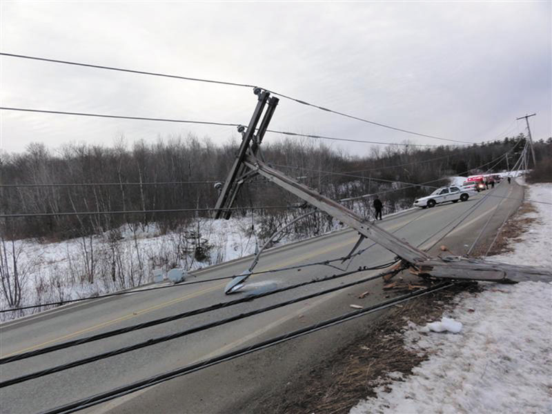 Tammy Rastelli, 38, of Gardiner, was hospitalized on Saturday after a crash in which her car went off Whitten Road and struck a utility pole, cutting electrical power to the area — including traffic signals — and she faces charges of drunken driving.