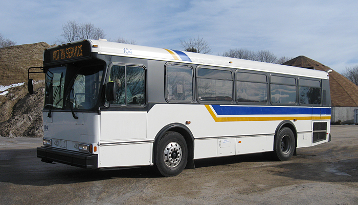 One of two buses from the Westchester County Public Works and Transportation Department in New York that will go into service in South Portland.