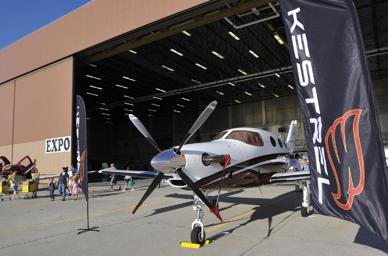 A Kestrel airplane on display at The Great State of Maine Airshow last August.