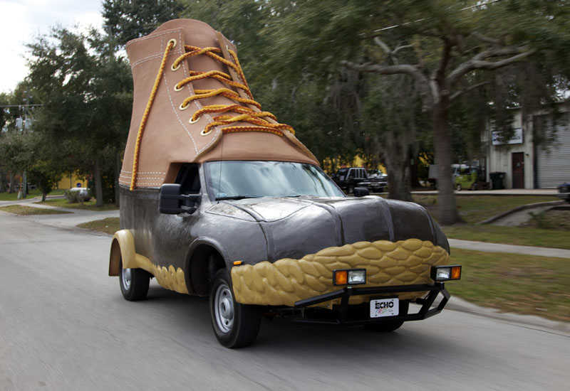 The so-called Bootmobile is driven down a street in Kissimmee, Fla. In 1912 L.L. Bean sold his first pair of boots. The privately held company expects to have $1.5 billion in sales in its 2011 fiscal year. The bootmobile was created to help the company celebrate being in business for 100 years.