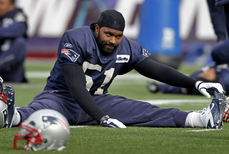 BIG-TIME PLAYER: New England linebacker Jerod Mayo led the Patriots in tackles this season with 103. Mayo has had more than 100 tackles in each of his first four seasons.