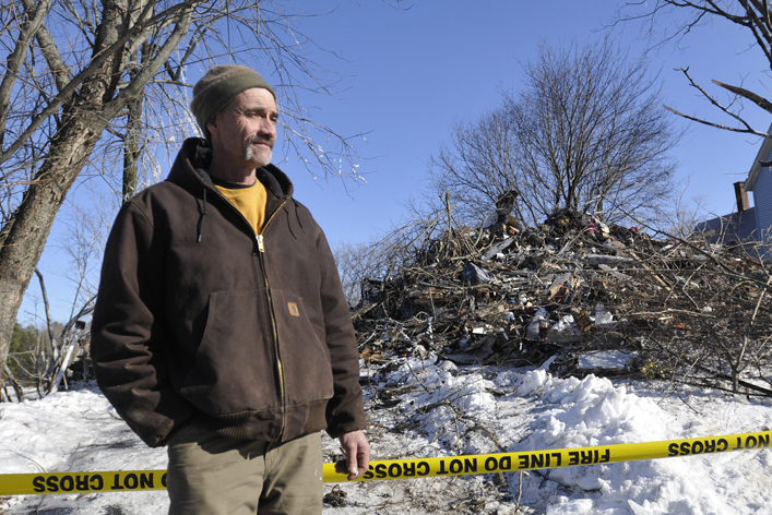 Mark Blanchette at the scene where his brother-in-law Sherwood Campbell lost his life while trying to save his dogs.