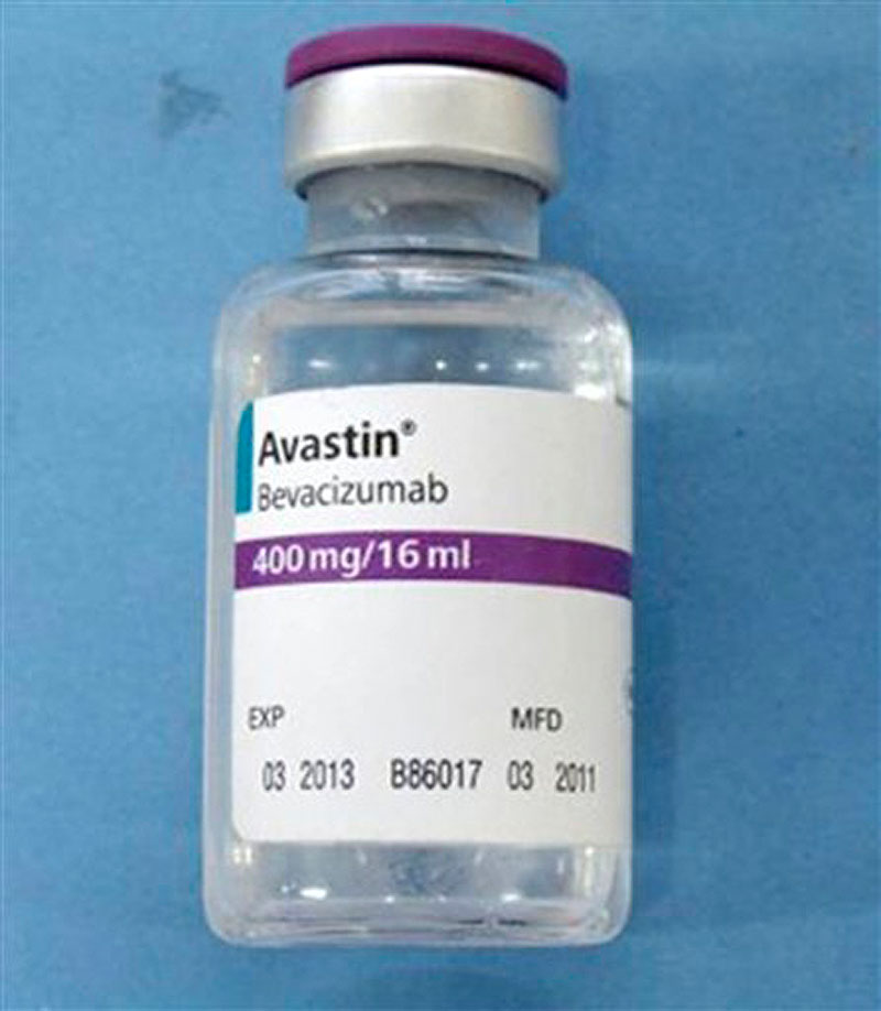 This photo provided by Genetech shows a counterfeit vial of the cancer drug Avastin. The maker of the best-selling drug is warning doctors and patients about counterfeit vials distributed in the U.S. Roche's Genentech unit says the fake products do not contain the key ingredient in Avastin, which is used to treat cancers of the colon, lung, kidney and brain. (AP Photo/Genetech)