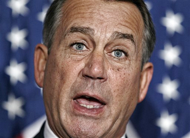 House Speaker John Boehner of Ohio speaks during a news conference on Capitol Hill on Tuesday following a GOP strategy session.