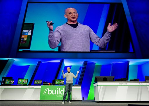 In this September 2011 photo, Steven Sinofsky, president of Windows and Windows Live, gives the keynote address and a preview of Windows 8 at the Microsoft Build Windows conference at the Anaheim Convention Center in Anaheim, Calif. A test version of the revamped operating system will be unveiled Wednesday.