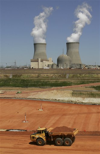 In this April 2010 photo, excavation had already begun for the foundation for the new nuclear power plant near the existing reactors at Georgia Power's Plant Vogtle, in Waynesboro, Ga.
