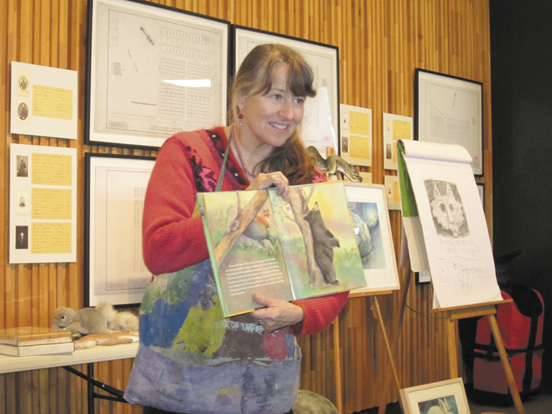 SERIES BEGINS: Rebekah Raye, award-winning Maine illustrator and art teacher, launched the Friends of the Maine State Museum annual series of talks and programs at the museum on Saturday.