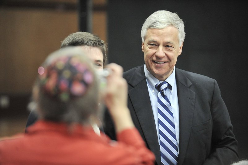 This November photo shows U.S. Representative Mike Michaud, of Maine's 2nd District. Michaud headlined a fundraiser Saturday for Jeremy Gilley, a 27-year-old Army veteran who lost both his legs.