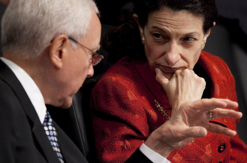 Sen. Olympia Snowe, seen talking with Sen. Orrin Hatch, R-Utah, in 2009, will be remembered not as a champion of causes, but as “one of the last moderate Republicans,” says one political observer.