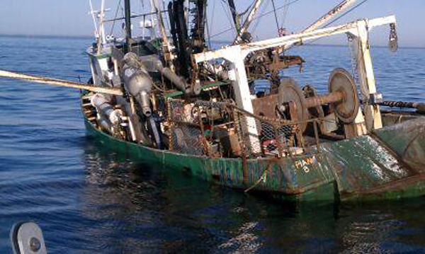 Coast Guard photo of the Plan B. The ship sank around 11 a.m. in about 300 feet of water.