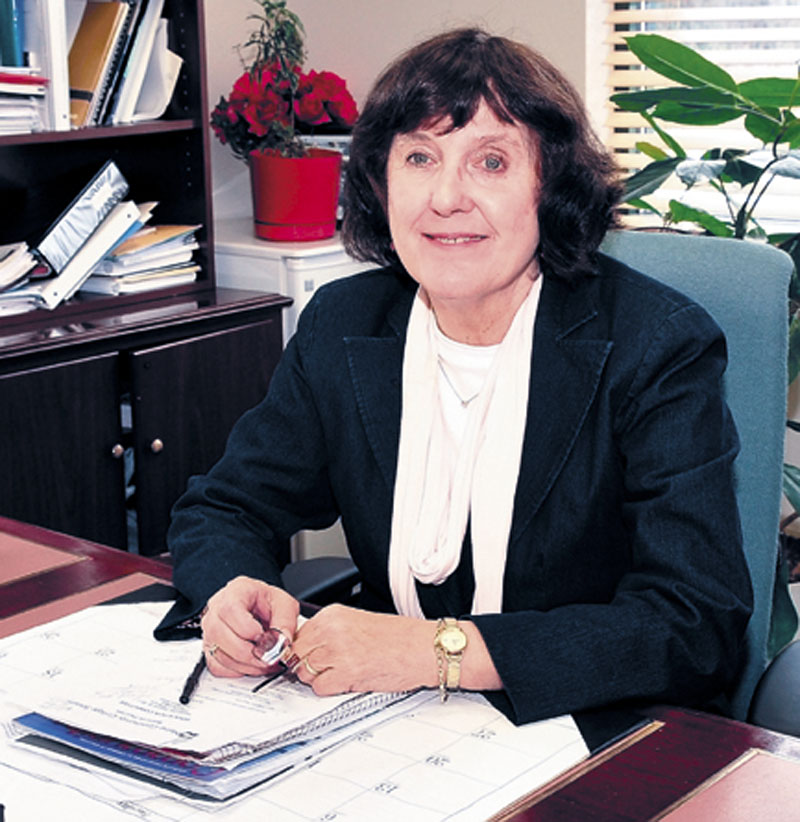 President Barbara Woodlee sits recently in her office at Kennebec County Community College in Fairfield. Woodlee has seen major improvements to the college since announcing her plans to retire two years ago, and a failure to find a suitable replacement for her means she will continue at the helm for now.